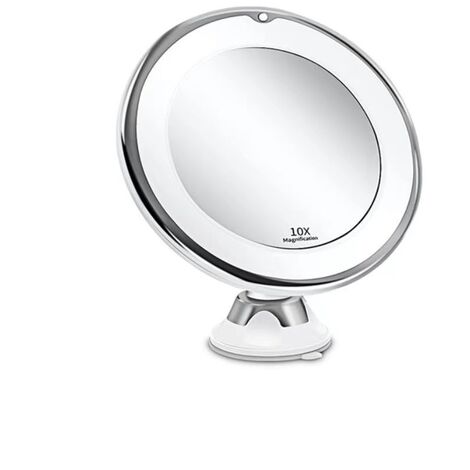 Ø 12,5 cm Haute Qualité miroir de Table TKD3104-5x 100% et 500% orientable sur 360° TUKA Miroir Maquillage Grossissement x5 5 inch Compact Miroir Cosmétique sur Pied chrome 
