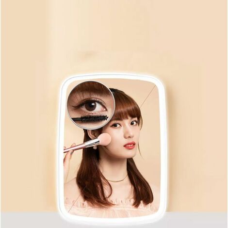 Grossissant Miroir Maquillage LED Ajustable 360° Miroir Cosmétique Portable, pour Salle de Bain, Voyage