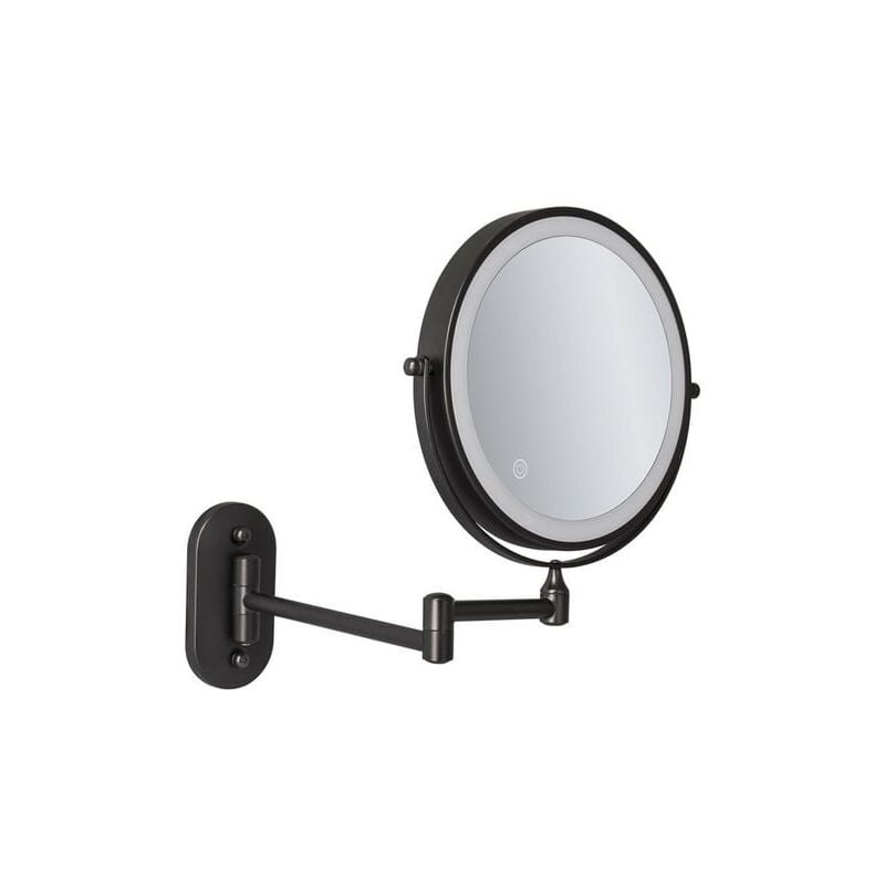 Grossissement led pour miroir mural de 8 '', rechargeable par usb avec 1X/7X, noir