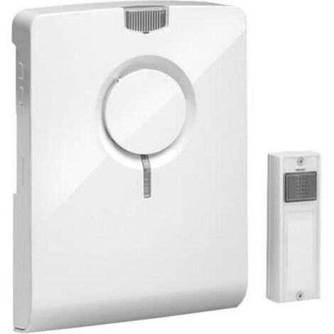 Grothe ECHO M Campanello radio HiFi, portata 500m, MicroSD, bianco, 43502