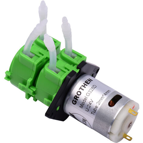 main image of "GROTHEN High Flow Peristaltic Pump Double Head DC 12V/24V Dosing Pump Water Liquid Self-Priming Pump with Food Grade Silicone Tube Micro-circulating Pump for Aquarium Lab Chemical Analysis, Flat Panel"