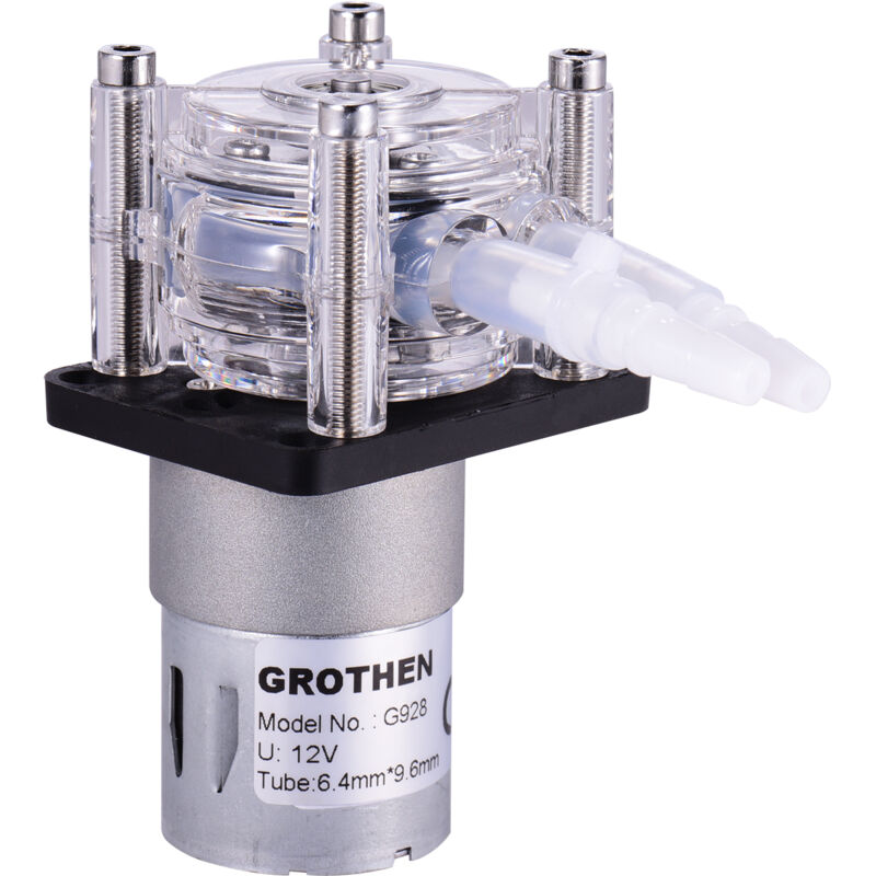 Grothen Pompe péristaltique dc 12 v avec tube en silicone Pompe à eau et liquide à haut débit Pompe à vide auto-amorçante Anti-corrosion Débit