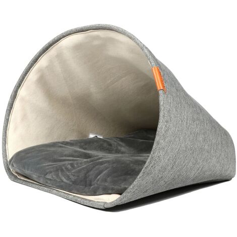 D&D Grotte pour Animaux de Compagnie Lit pour Chiens Couchage Chiots Gris/Bleu