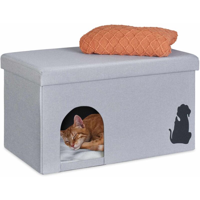Grotte pour chat avec couvercle