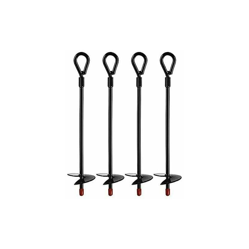 Soleil - Ground Anchors, Heavy Duty Earth Anchors for 5 Inch Augers, Ground Anchor Sets for Tents, Canopies, Shelters, Trampolines and Swings (4 pcs)