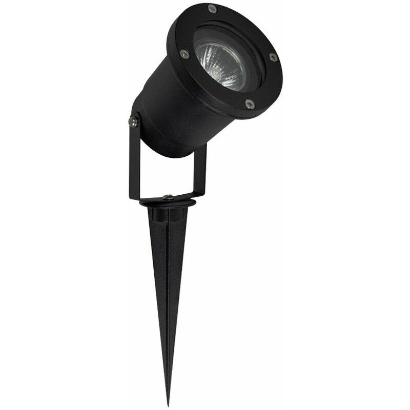 Ground Spike Wall Mount IP65 Outdoor Light Black LED GU10 Bulb Cool White - Pack of 8