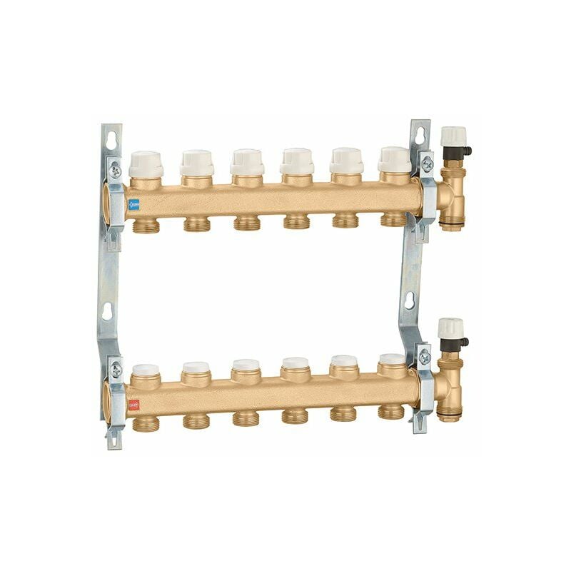 Collecteurs avec vannes d'arrêt et de préréglage 2 sorties Caleffi 6626B5 1" - 2