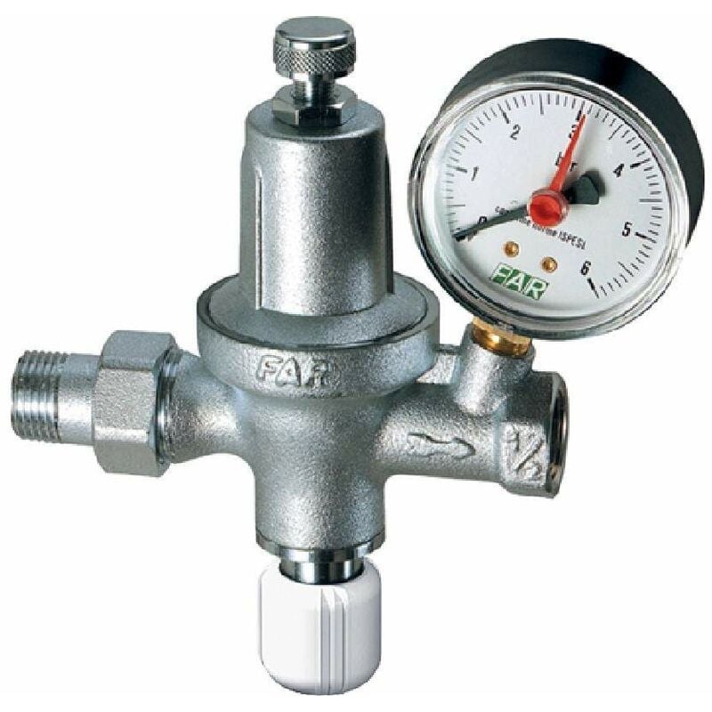 Far Rubinetterie - Groupe de remplissage automatique chromé avec manomètre far 2110 1/2'