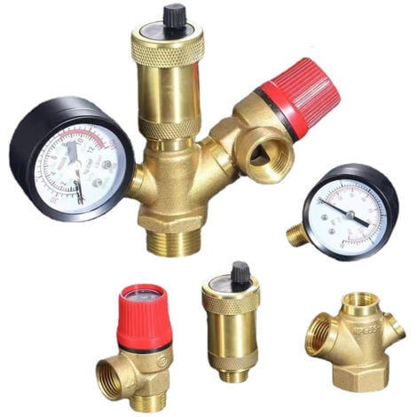 PARYOU Groupe de sécurité chaudière groupe de sécurité groupe de raccordement et décompression DN25 (1") système de chauffage chauffage 3 bar or