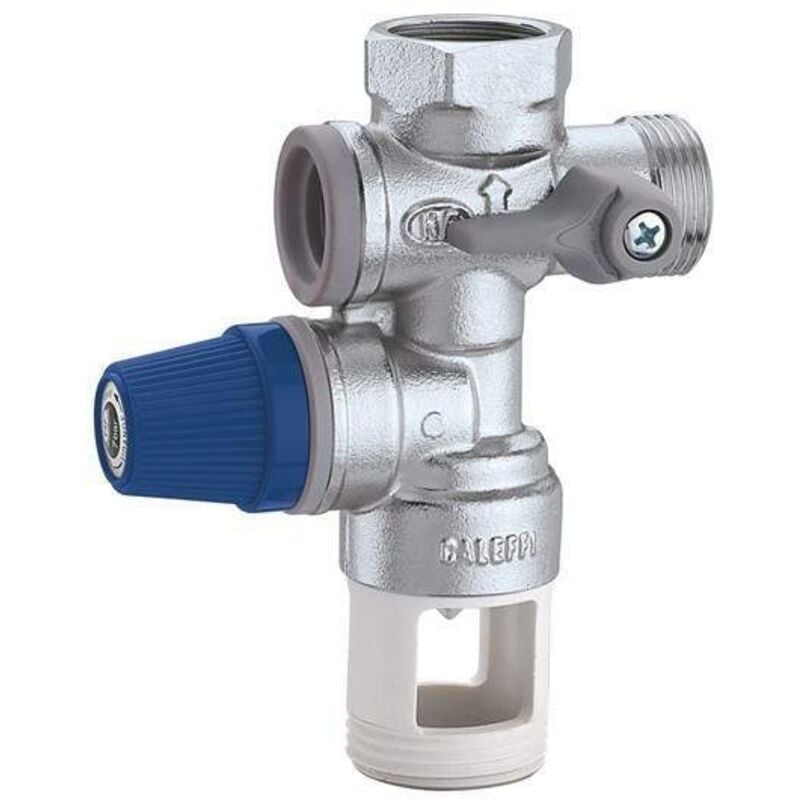 Groupe de sécurité vertical Thermador GSI15 chromé avec siège inox 1/2' pour chauffe-eau