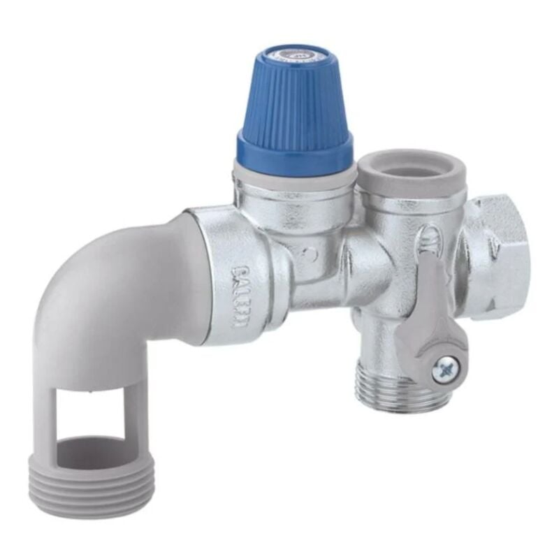 Thermador - Groupe de sécurité pour chauffe-eau, avec vanne d'arrêt et clapet anti-retour 1' pour installation horizontale Caleffi 526163 1'