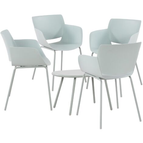 Groupe de sièges Velvena Turquoise 4 chaises