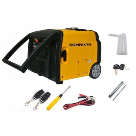 Groupe électrogène 3200W Essence 230V Inverter insonorisé – Moteur 4 temps 210 cm³ – Autonomie 7h à 100% – 54 dB à 7m – Kompak - KGG35EI