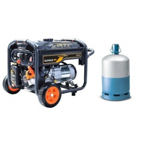 Groupe électrogène 3300W monophasé – Fonctionnement essence et gaz – Autonomie jusqu'à 14h – Silencieux 68dB – Châssis acier avec roues tout terrain – Kompak - K4000S-DF