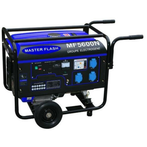 Groupe électrogène à essence 5500W max – Moteur 4 temps 13CV – Réservoir 25L – Autonomie 11,30h – Niveau sonore 96dB(A) – AVR inclus – Master Flash - MF5600N