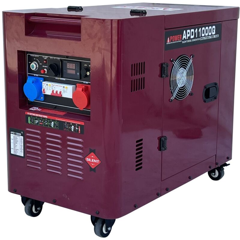 Ai Power - Groupe électrogène A-iPower 9 kVA Diesel APD11000Q Silencieux 230&400V