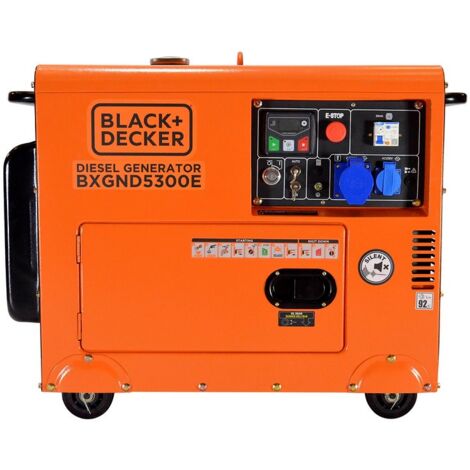 Groupe électrogène Black + Decker BXGND5300E - 5 kW - Diesel monophasé valable pour installation SOLAIRE