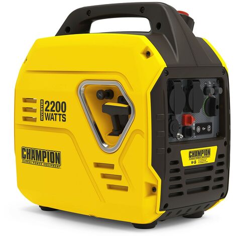 Groupe électrogène inverter 2200W – Moteur 4T essence 79 cm³ – Autonomie 10,5 heures – Silencieux 58 dB(A) – Idéal pour appareils électroniques sensibles – Champion