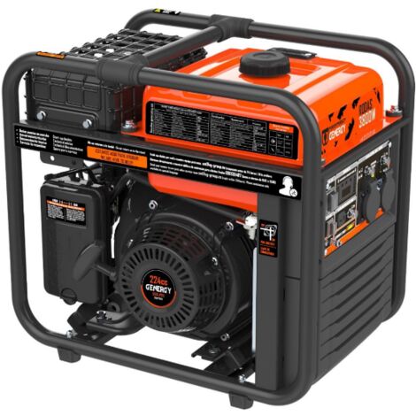 Groupe électrogène inverter 3800W – Moteur essence 4 temps – Démarrage électrique PUSH ST – Autonomie jusqu'à 11H – Poids 34.5 kg – Genergy