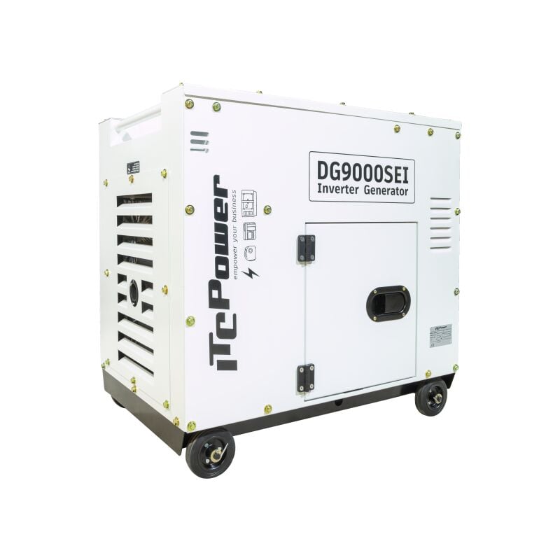 Groupe életrogène diesel Inverter ITC POWER 6500 watts DG9000SEi, monophasé, valable pour installation solaire