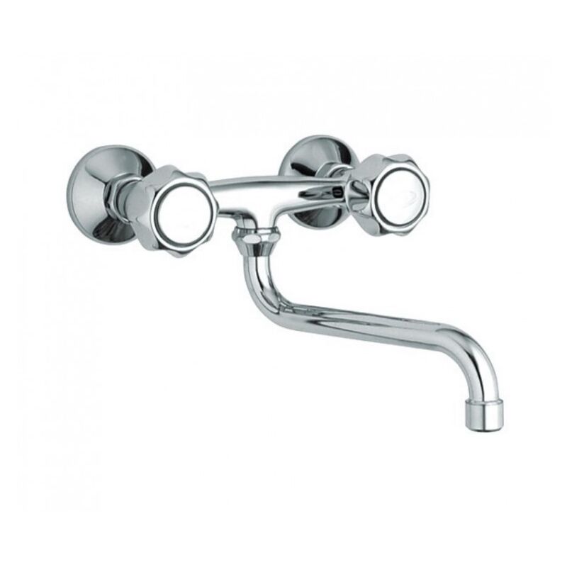 Groupe évier mural en laiton chromé Eurorama Agelo