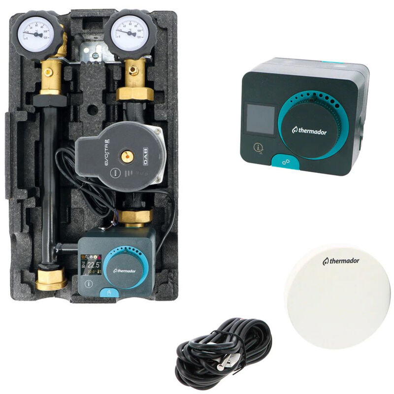 Groupe hydraulique modulfit premium mélangé avec circulateur, régulation RA230AC - DN25 Thermador