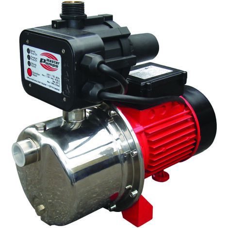 Groupe hydrophore auto amorçant 1100W – Débit max 4500 L/H – Hauteur refoulement 49 MCE – Système électronique sécurité manque d'eau – Master Pumps