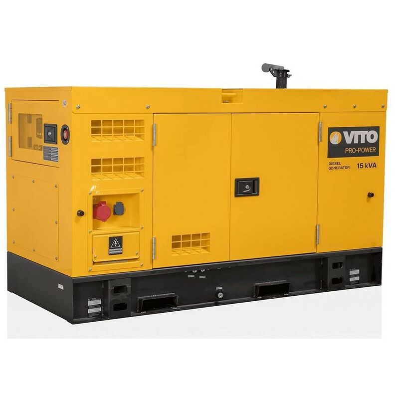 Groupe électrogène 15KVA 13,2KW Diesel Triphasé Monophasé avr Démarrage Automatique Autonomie 17 h Vito yellow