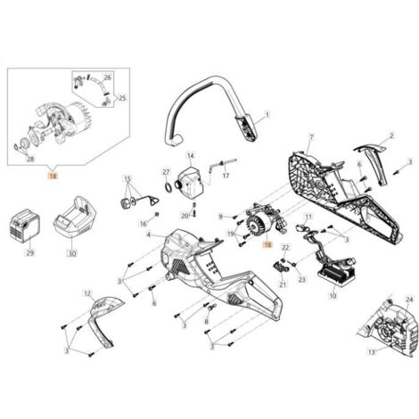 GROUPE MOTEUR (MOTEUR ÉLECTRIQUE BLDC 36V 800W) ORIGINAL EMAK 54052005R