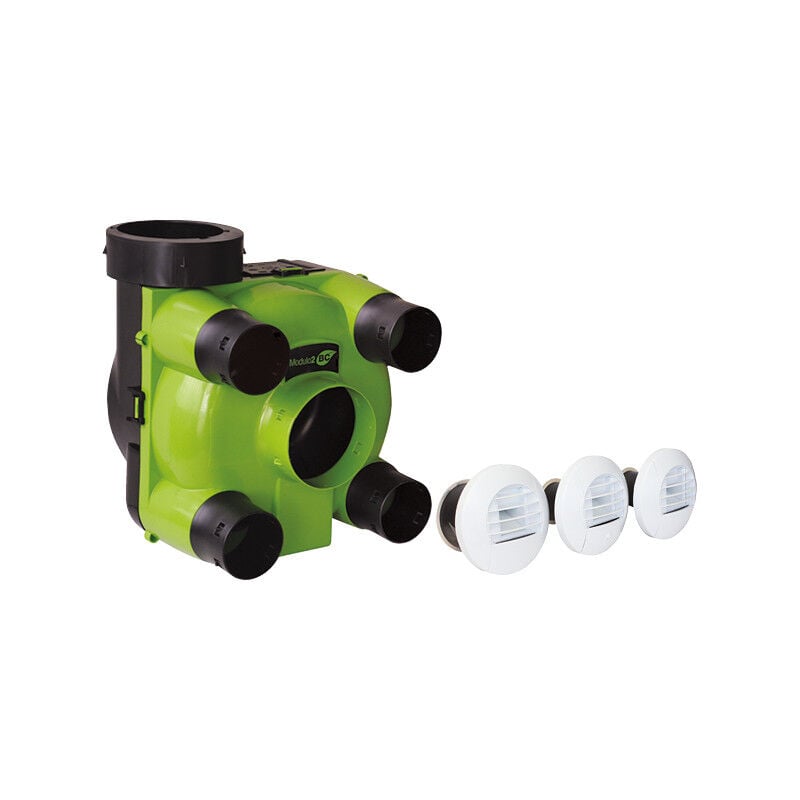 Nather - Groupe vmc simple flux hygroréglable Kit Modulo 2 BC,T3 T7, pile 990581