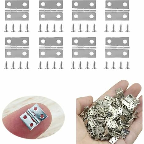 GroupM 100pcs Blanc Mini Charnières Pliantes 4 Trous Petites Charnières Armoire Porte Tiroir Coffre Charnières