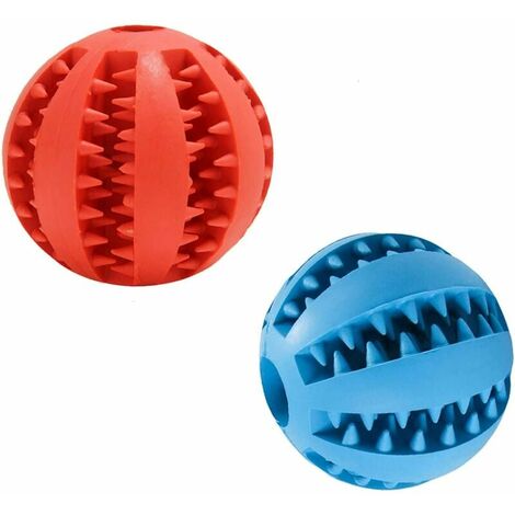GroupM Rouge et bleu foncé rond petit 5cm balle de fuite pour animaux de compagnie jouet pour chien balle résistant à la mastication molaire élastique