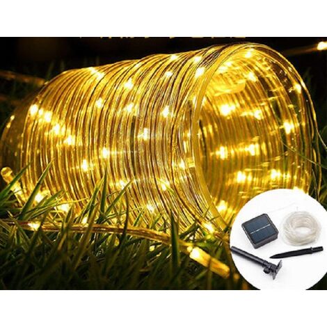 GroupM Solar-Lichtleiste, Kupferdraht-LED-Festlichtbänder (Gelb)