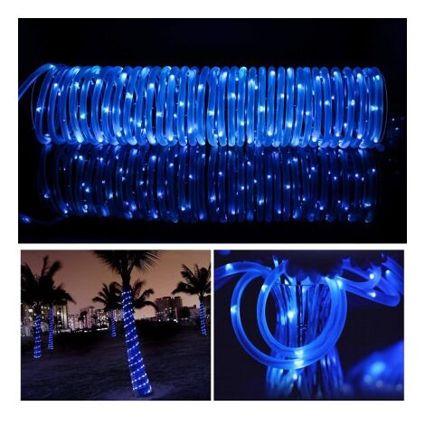 GroupM Solar Light Strip, Festliche LED-Lichtbänder aus Kupferdraht (Blau)