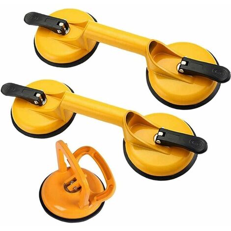 GroupM ESABS naranja sola garra amarillo aleación de aluminio doble garra 2 ventosa de vidrio ventosa simple doble ventosa de azulejo de tres garras