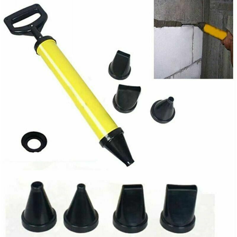 Heguyey - Grout Gun Mortar Mortar Press Mortar Syringe Mortar Pump + 4 Nozzle Accessories