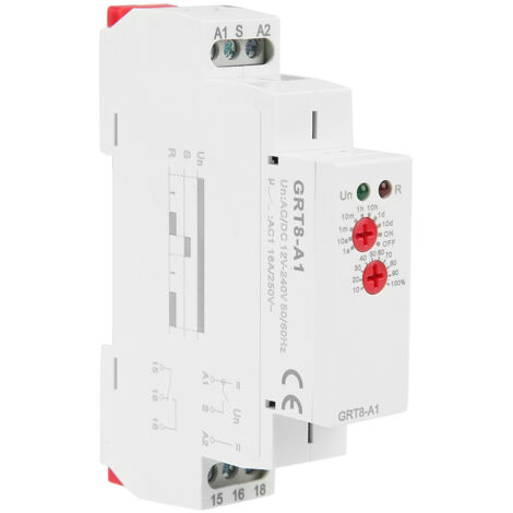 GRT8-A1 Mini-Einschaltverzögerungs-Zeitrelais, DIN-Schienenmontage, 12 V AC/DC, 240 V