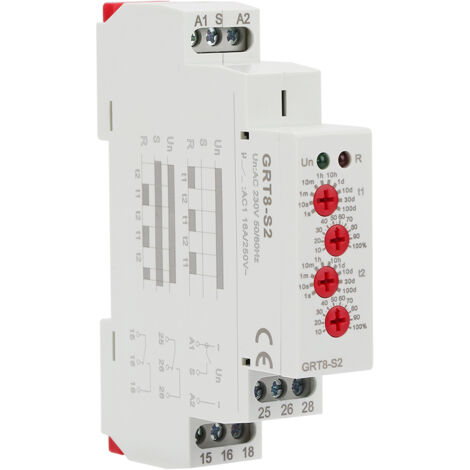 GRT8-S2 220V AC Wiederholungs-Zyklustimer, Mini-Asymmetrischer Ein/Aus-Timer