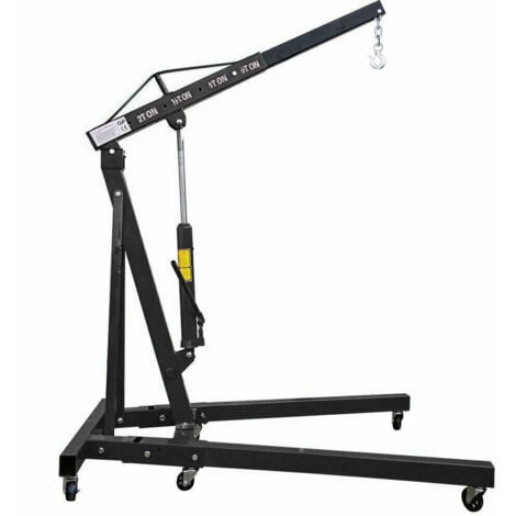 NECHE Gru da officina pieghevole 2T - 4 posizioni,capra da officina in acciaio,dispositivo di sollevamento della pompa di sollevamento del motore idraulico