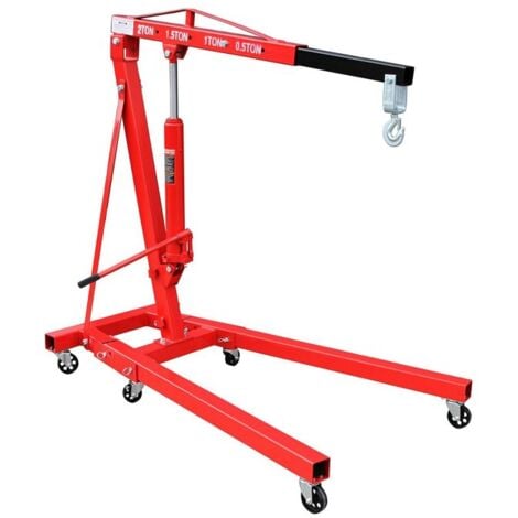 Gru idraulica pieghevole gruetta per officina sollevamento motori 2000 kg