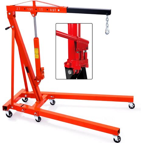 GRUA DE TALLER PLEGABLE 2 TONELADAS (2000KG) CE DOBLE PISTON