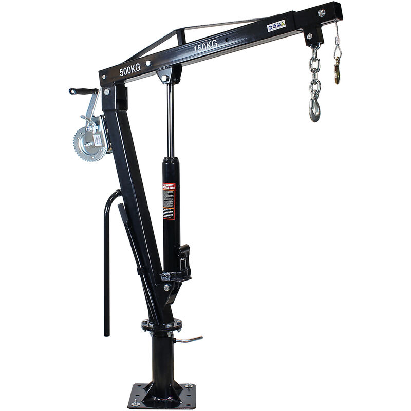 

Wiltec - Grúa pick-up camión Capacidad 500 kg Con cabrestante Plataforma giratoria 360° Posible montaje suelo