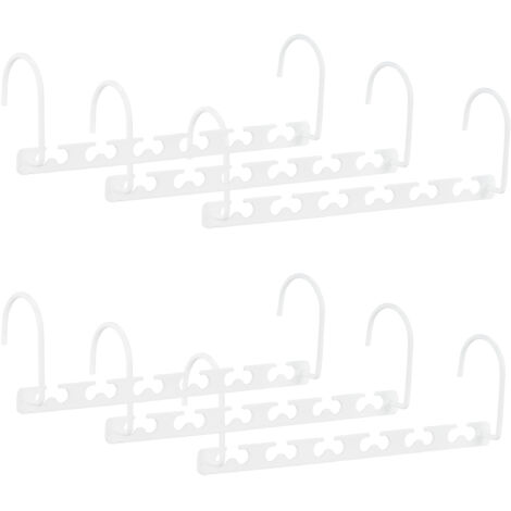 Grucce Appendiabiti Multiple in Set da 18, Metallo, Ganci Girevoli, per 6 Appendini ciascuna Salvaspazio L 26 cm, Bianco