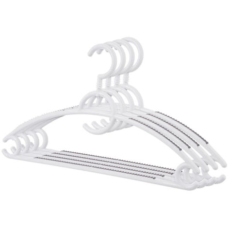 10 grucce legno bianco con pinze 38 cm
