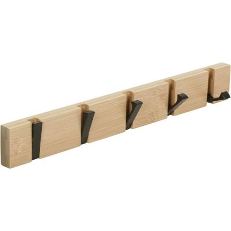 Grucce moderne, grucce in legno, grucce pieghevoli, grucce in bambù, con 5 scomparti pieghevoli per giacche, cappotti, sciarpe, borse, ecc., naturali.