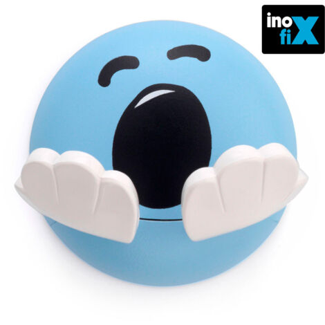 Gruccia adesiva per bambini con disegno faccia blu INOFIX 2180-7-000