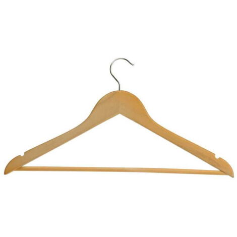 Gruccia di legno per abiti con sbarra per pantaloni