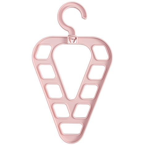 Gruccia magica a 9 fori, organizer per armadio, salvaspazio, stendibiancheria multifunzionale, porta sciarpe, appendiabiti per tessuti, 1 pezzo (rosa)