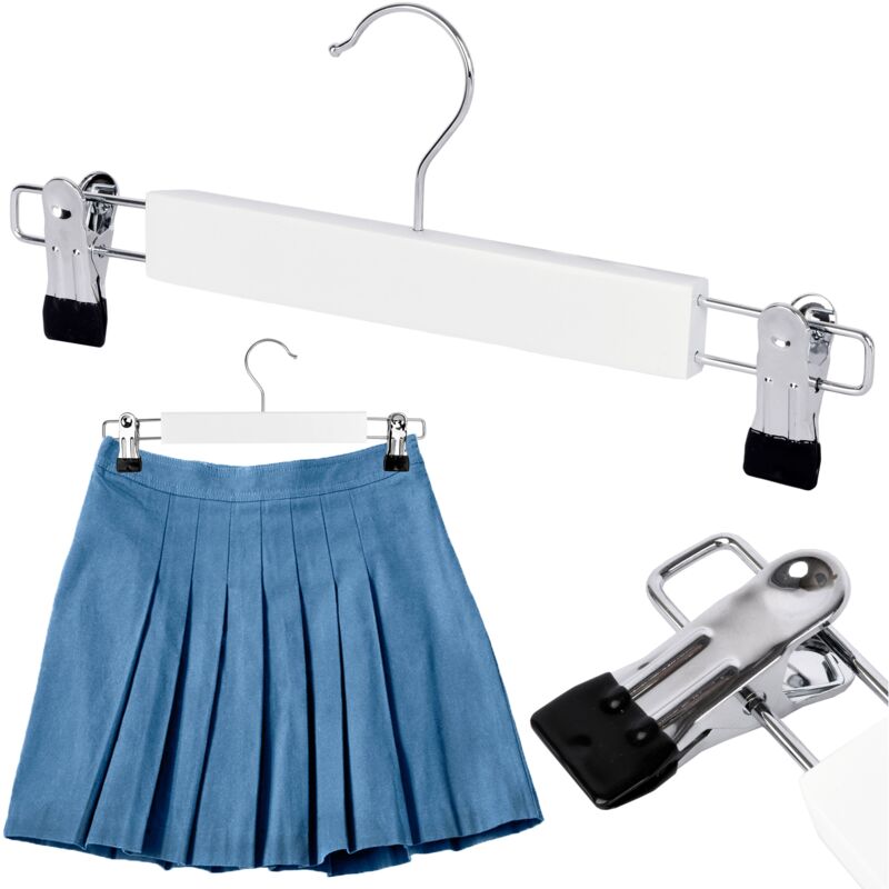 Gruccia per gonna in legno, 1 pezzo, bianco