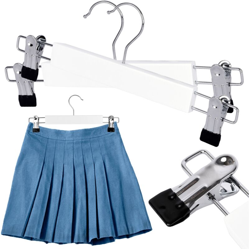 Gruccia per gonna in legno, 2 pezzi, bianco